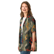 Woodland Coral Branch CAMO Unisex Short-Sleeve Button Shirt - Button-Up