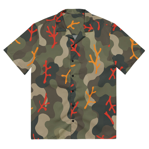 Woodland Coral Branch CAMO Unisex Short-Sleeve Button Shirt - Button-Up