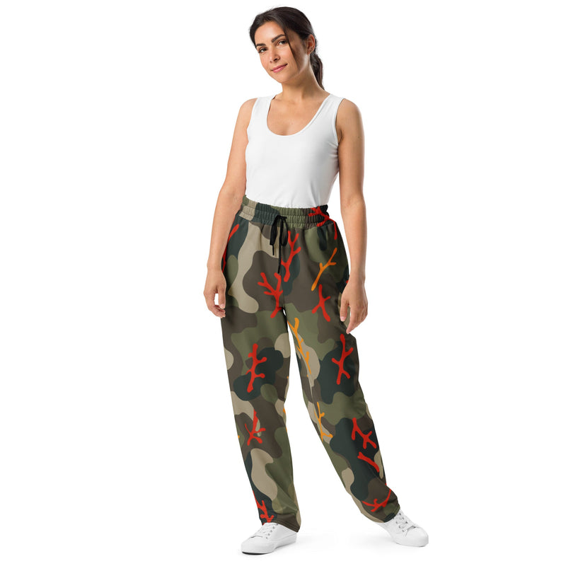 Woodland Coral Branch CAMO Unisex Wide-Leg Joggers