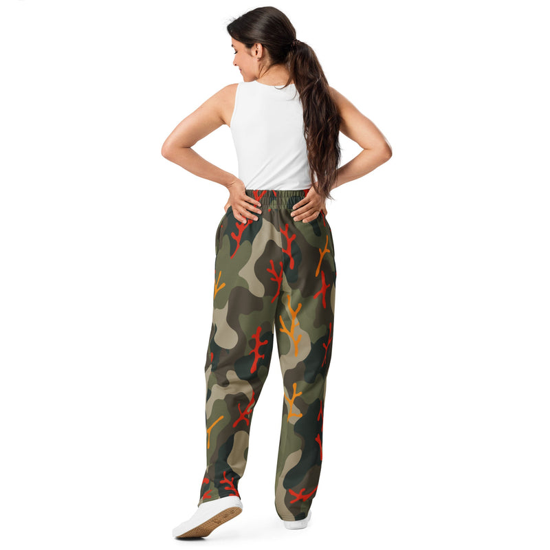 Woodland Coral Branch CAMO Unisex Wide-Leg Joggers