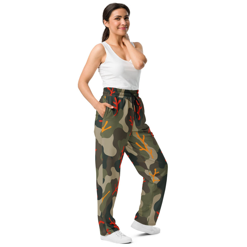 Woodland Coral Branch CAMO Unisex Wide-Leg Joggers