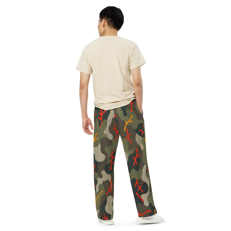 Woodland Coral Branch CAMO Unisex Wide-Leg Leisure Pants - Pant
