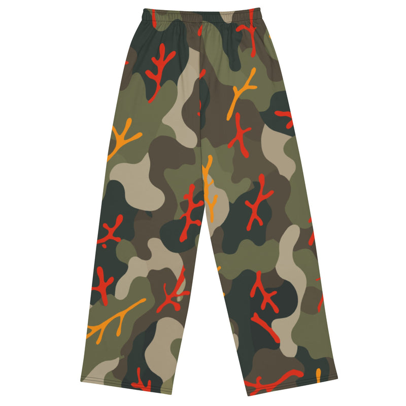 Woodland Coral Branch CAMO Unisex Wide-Leg Leisure Pants - Pant