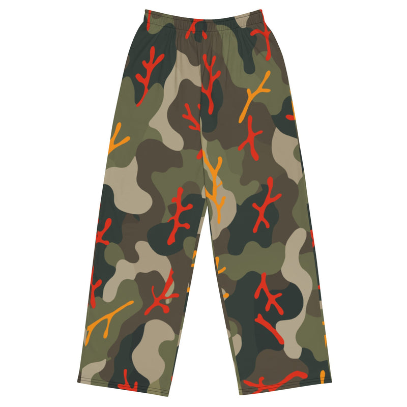 Woodland Coral Branch CAMO Unisex Wide-Leg Leisure Pants - 2XS - Pant