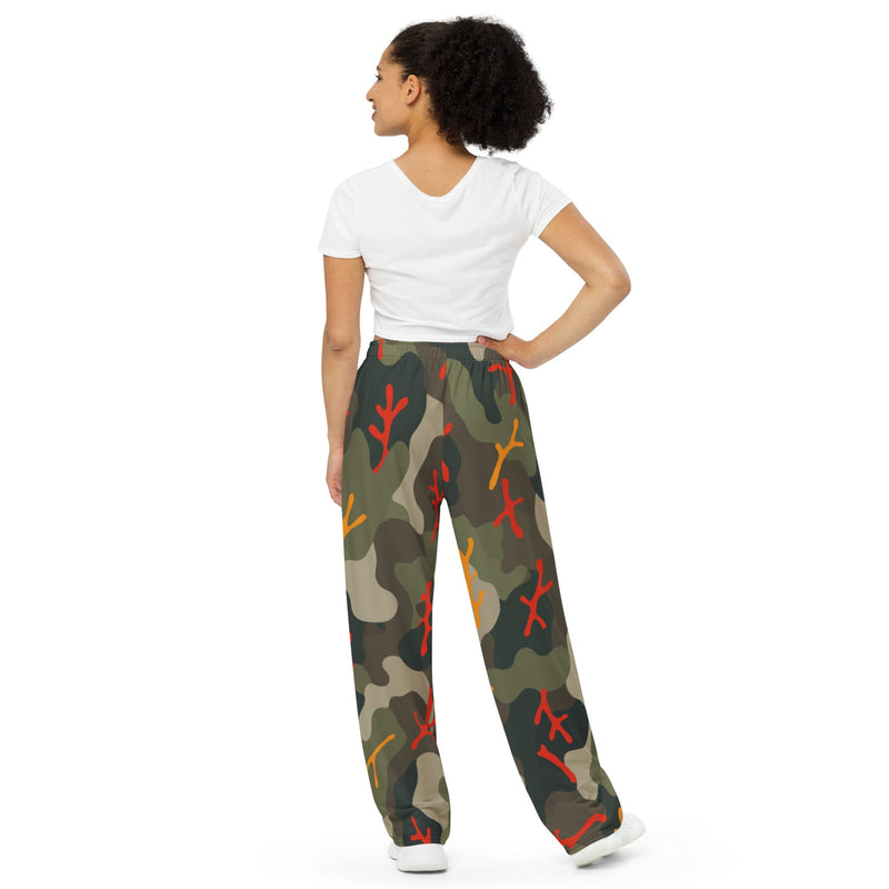 Woodland Coral Branch CAMO Unisex Wide-Leg Leisure Pants - Pant