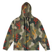 Woodland Coral Branch CAMO Unisex Zip Hoodie - 2XS