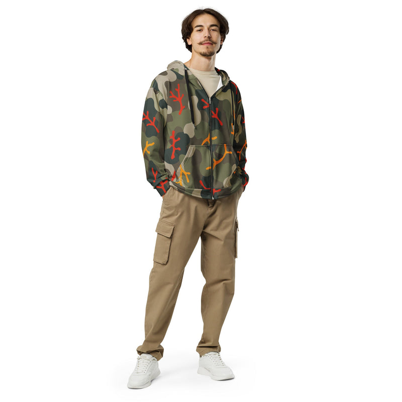 Woodland Coral Branch CAMO Unisex Zip Hoodie