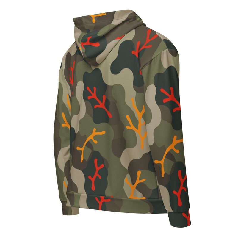 Woodland Coral Branch CAMO Unisex Zip Hoodie