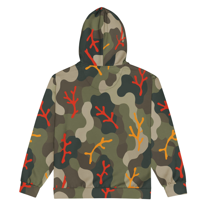 Woodland Coral Branch CAMO Unisex Zip Hoodie