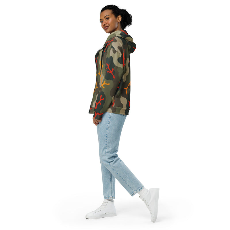 Woodland Coral Branch CAMO Unisex Zip Hoodie