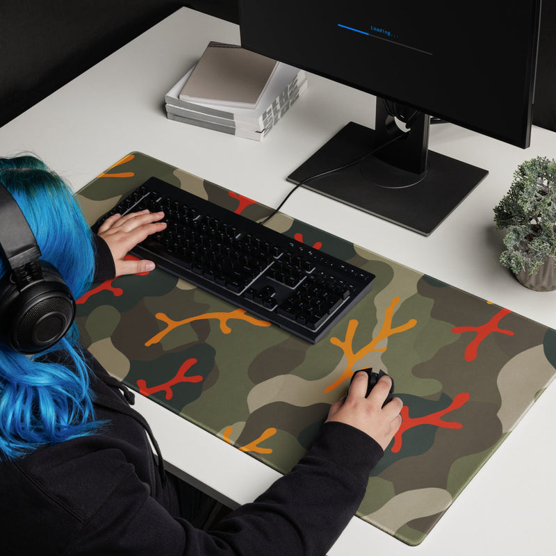 Woodland Coral Branch CAMO Universal Large Desk Pad