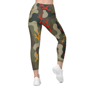 Woodland Coral Branch CAMO Womens Leggings with Pockets - Women