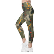 Woodland Coral Branch CAMO Womens Leggings with Pockets - Women