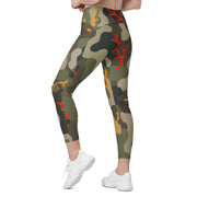 Woodland Coral Branch CAMO Womens Leggings with Pockets - Women