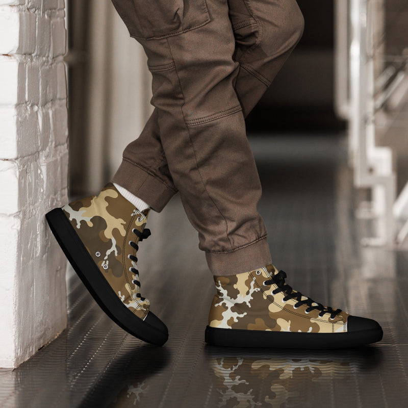 Xeno Sci-Fi Frontier Alien Marine CAMO Mens High-Top Canvas Shoes - Black / 5