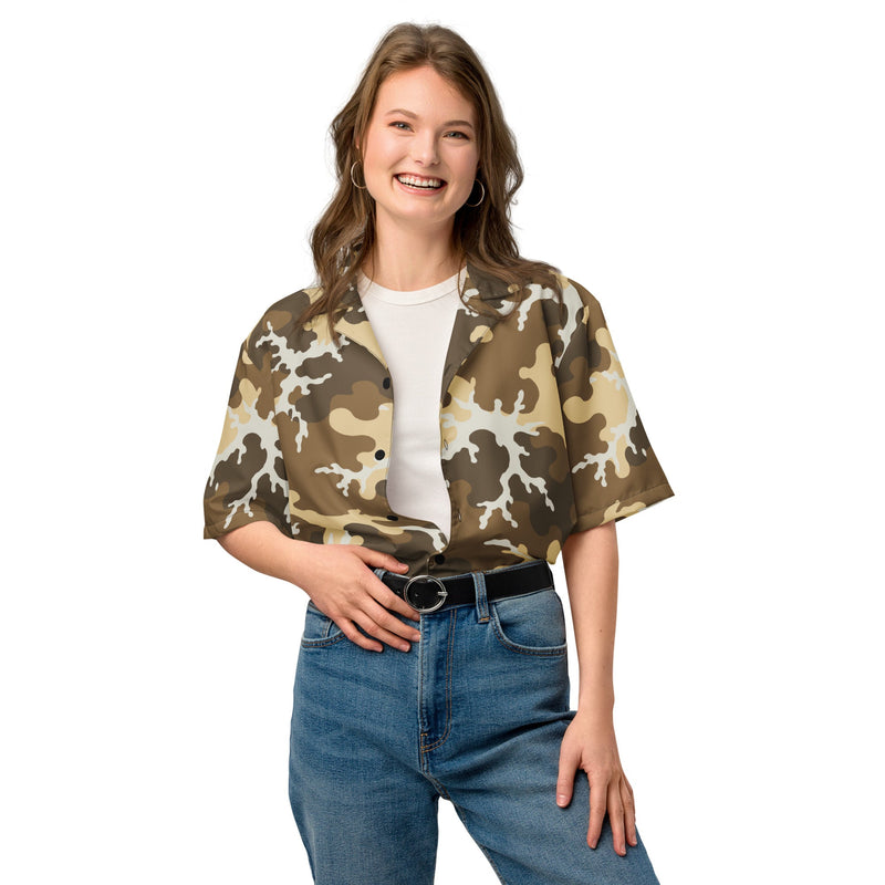 Xeno Sci-Fi Frontier Alien Marine CAMO Unisex Short-Sleeve Button Shirt - Button-Up