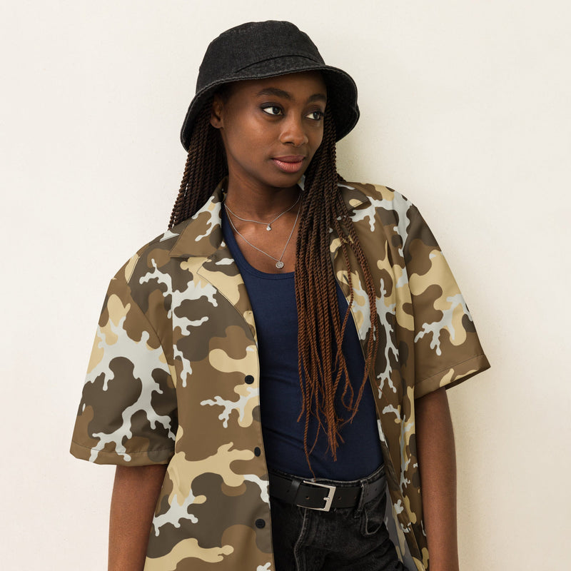 Xeno Sci-Fi Frontier Alien Marine CAMO Unisex Short-Sleeve Button Shirt - Button-Up