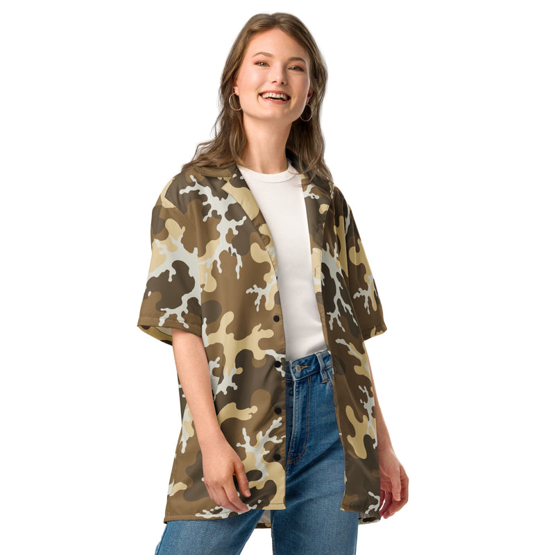 Xeno Sci-Fi Frontier Alien Marine CAMO Unisex Short-Sleeve Button Shirt - Button-Up
