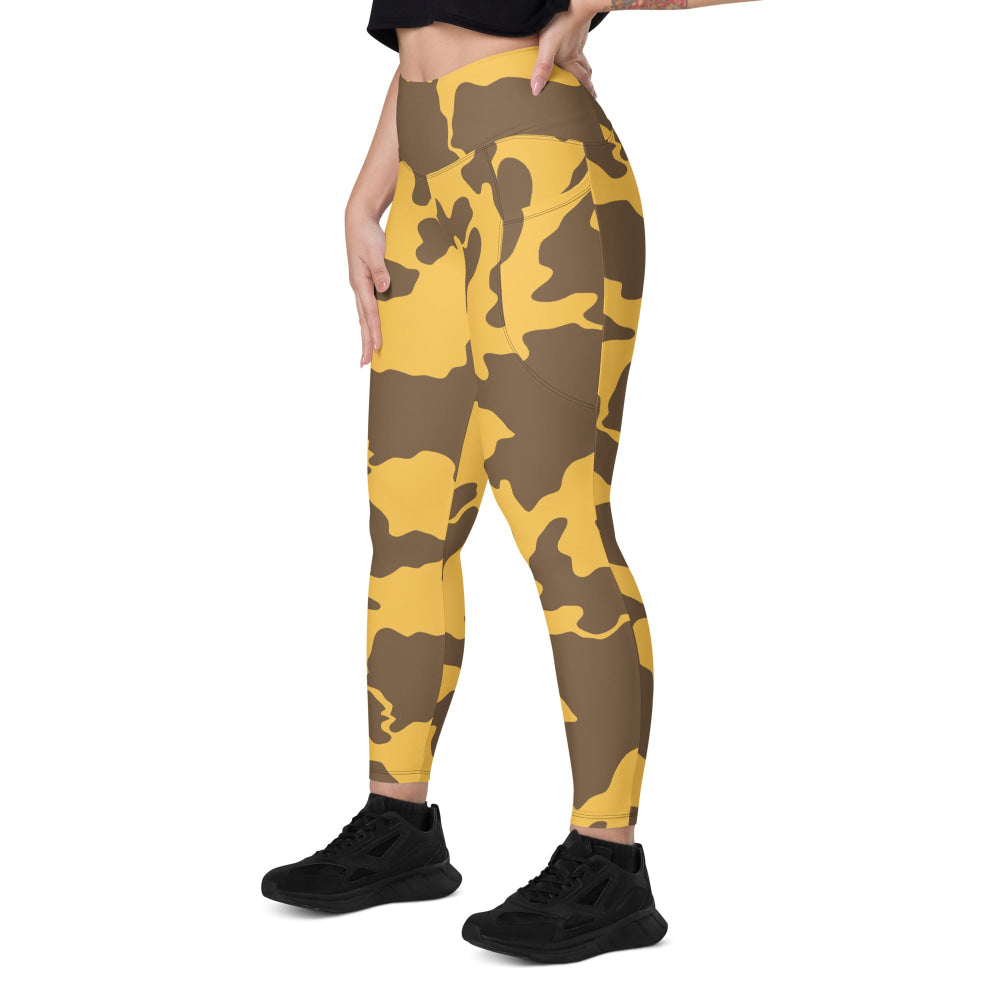 Yemeni Two Color Rock Desert CAMO Leggings with pockets - Womens With Pockets