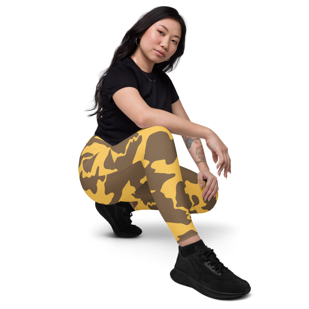 Yemeni Two Color Rock Desert CAMO Leggings with pockets - Womens With Pockets