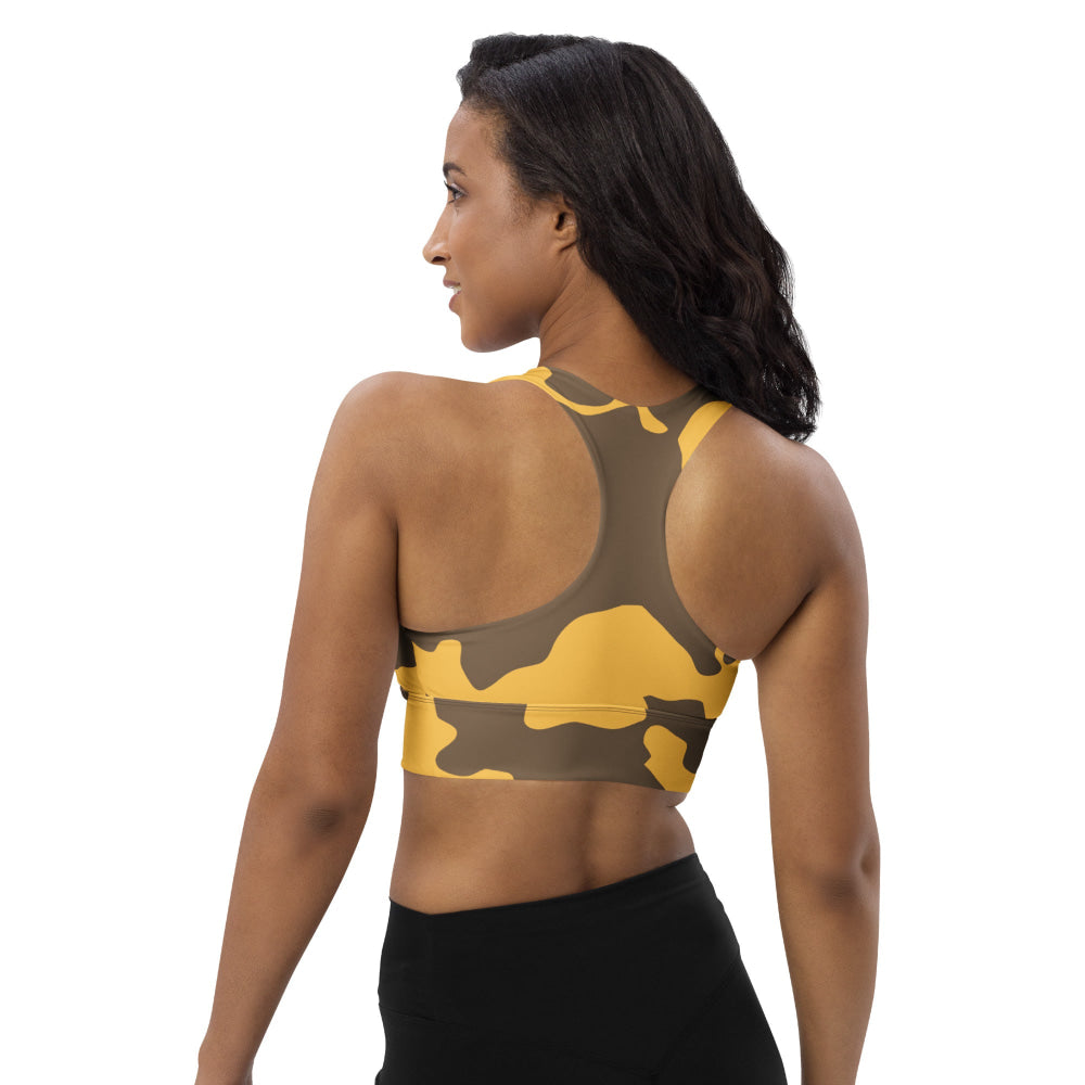 Yemeni Two Color Rock Desert CAMO Longline sports bra - Womens Sports Bra