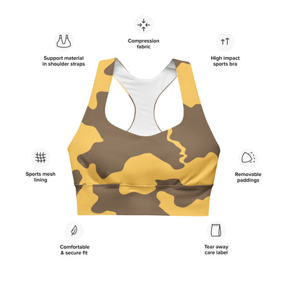 Yemeni Two Color Rock Desert CAMO Longline sports bra - Womens Sports Bra