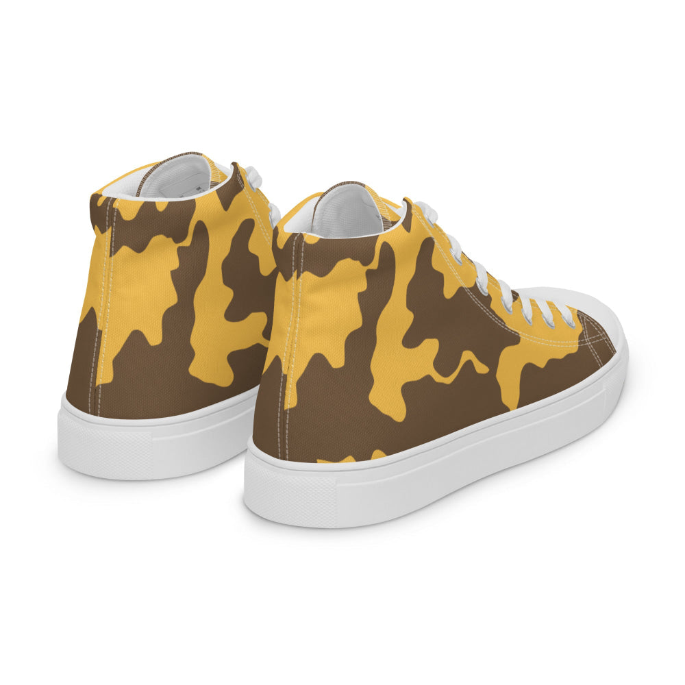 Yemeni Two Color Rock Desert CAMO Men’s high top canvas shoes - Mens High Top Canvas Shoes