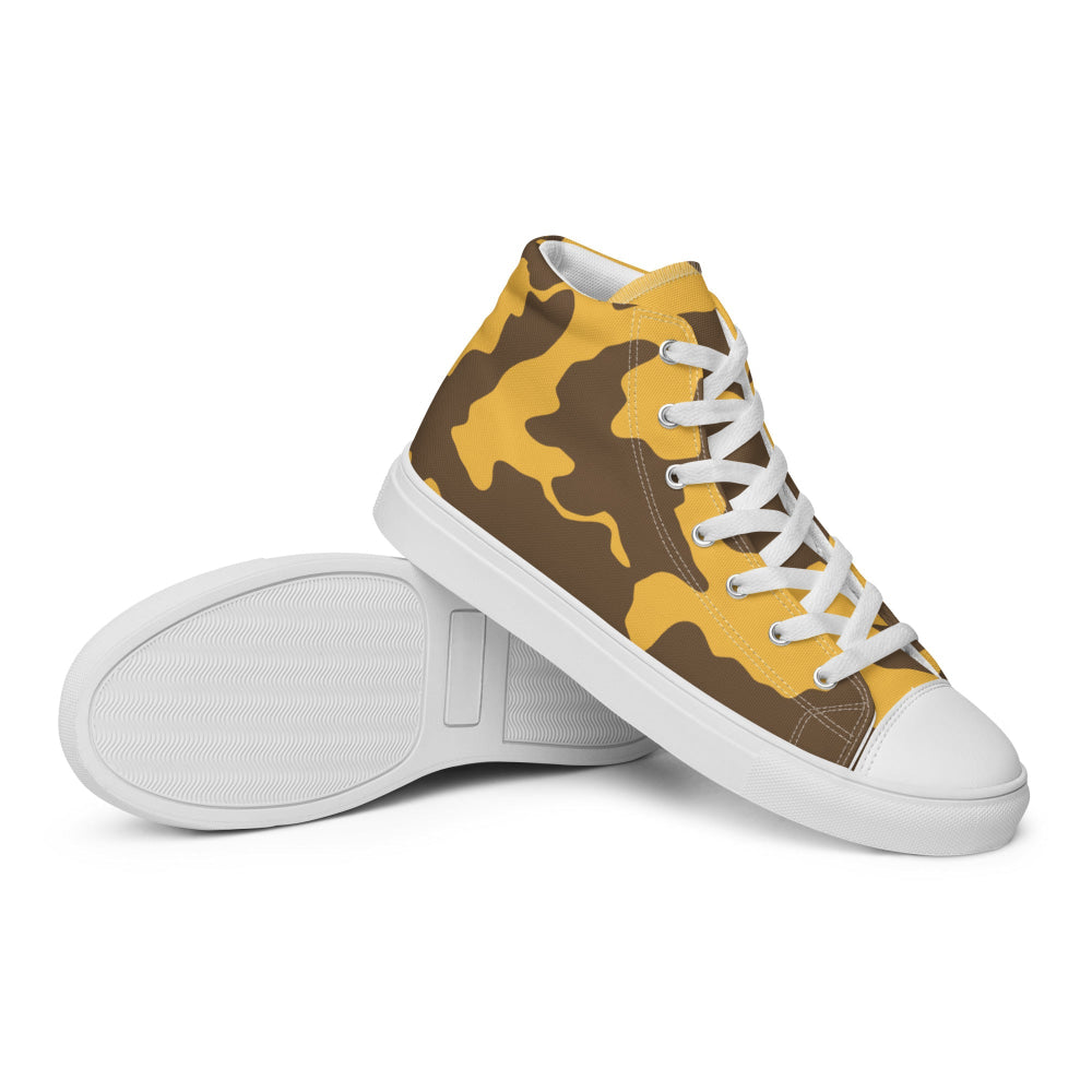 Yemeni Two Color Rock Desert CAMO Men’s high top canvas shoes - Mens High Top Canvas Shoes