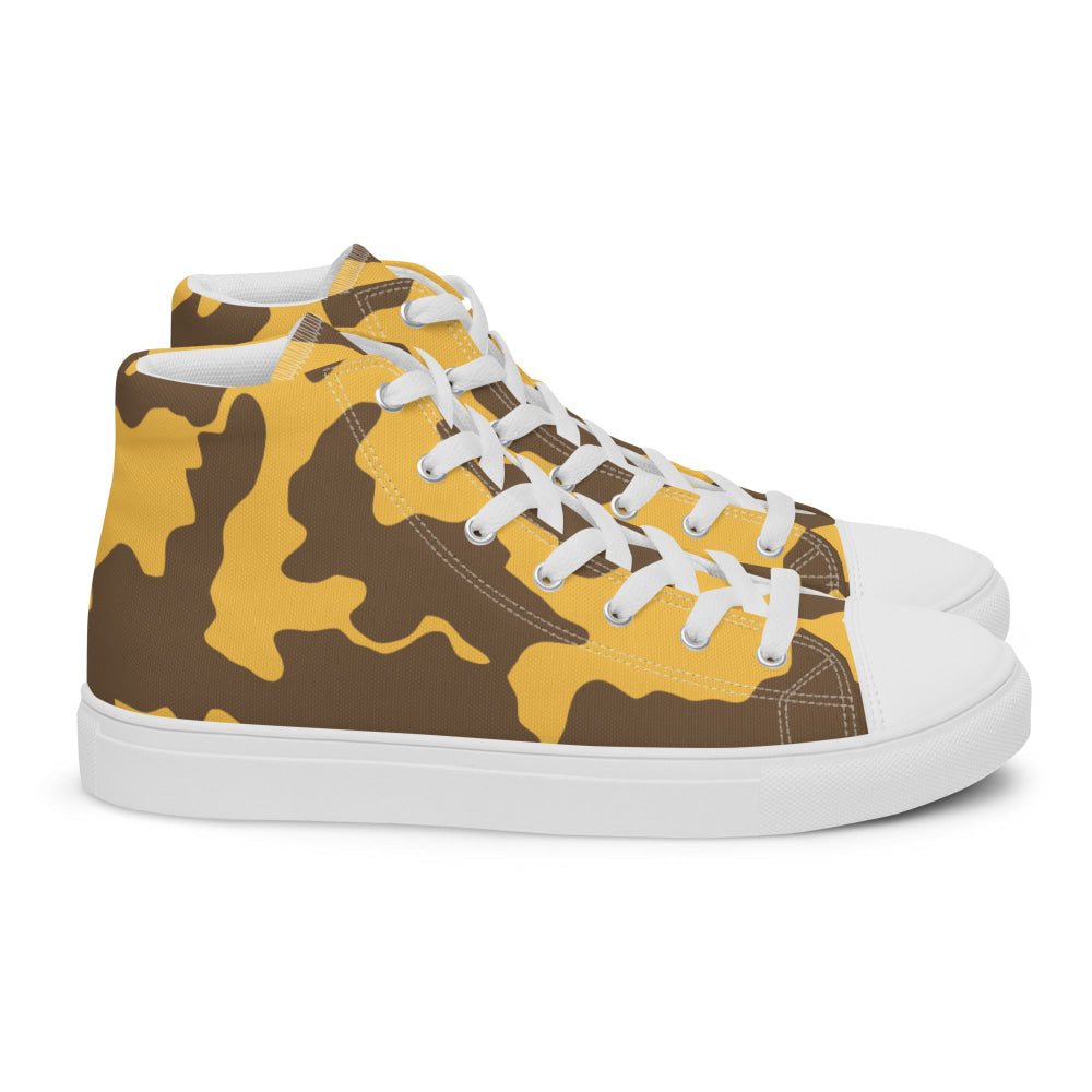 Yemeni Two Color Rock Desert CAMO Men’s high top canvas shoes - Mens High Top Canvas Shoes