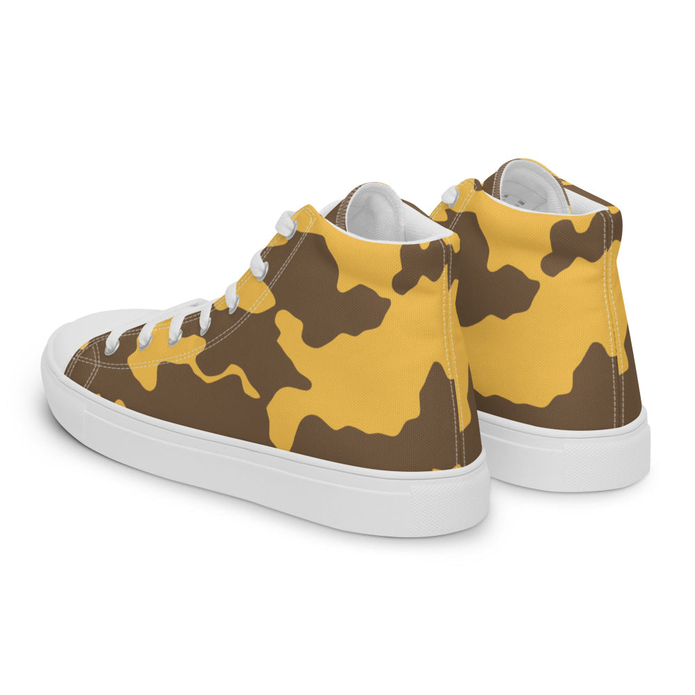 Yemeni Two Color Rock Desert CAMO Men’s high top canvas shoes - Mens High Top Canvas Shoes