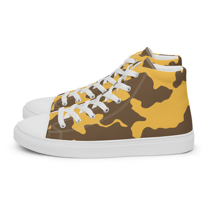 Yemeni Two Color Rock Desert CAMO Men’s high top canvas shoes - Mens High Top Canvas Shoes