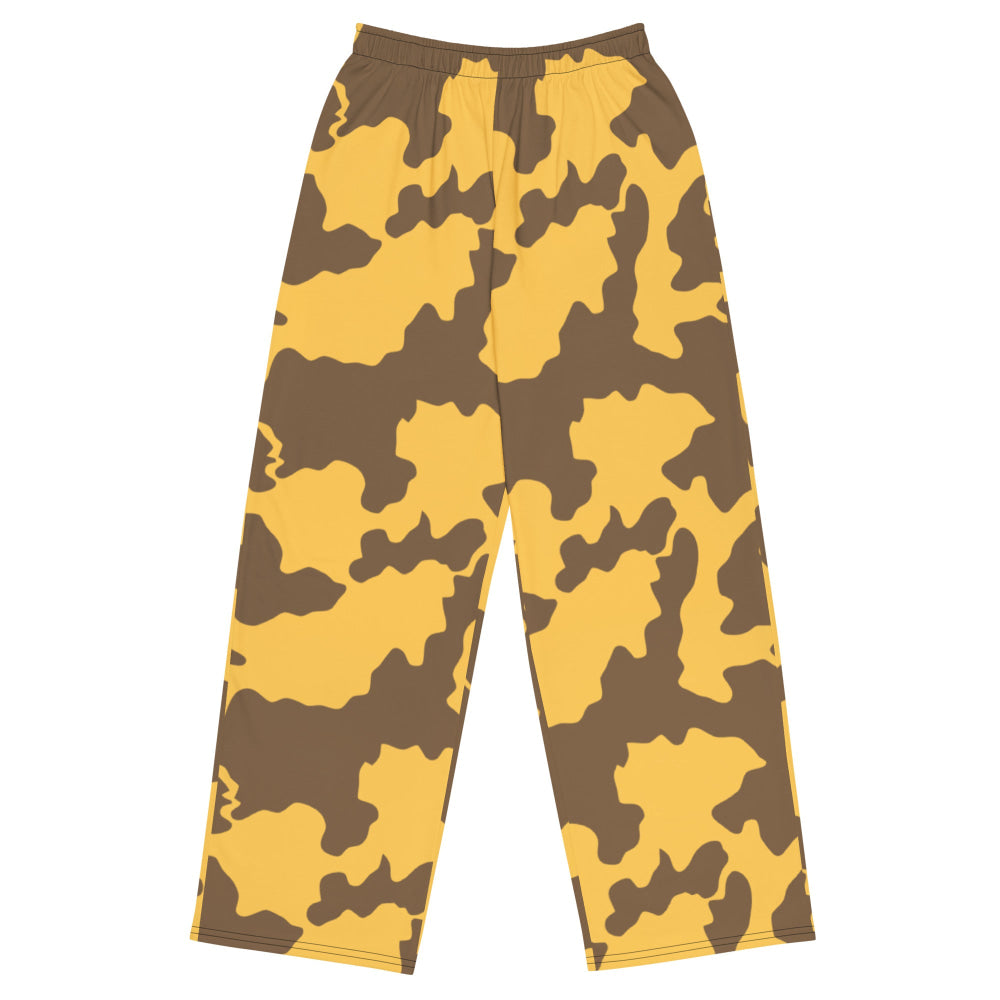 Yemeni Two Color Rock Desert CAMO unisex wide-leg pants - 2XS - Unisex Wide-Leg Pants