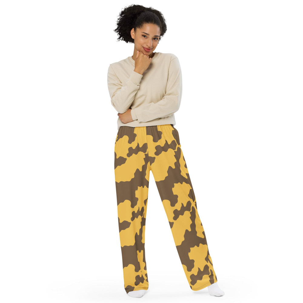 Yemeni Two Color Rock Desert CAMO unisex wide-leg pants - Unisex Wide-Leg Pants