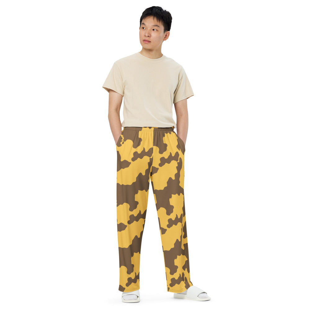 Yemeni Two Color Rock Desert CAMO unisex wide-leg pants - Unisex Wide-Leg Pants