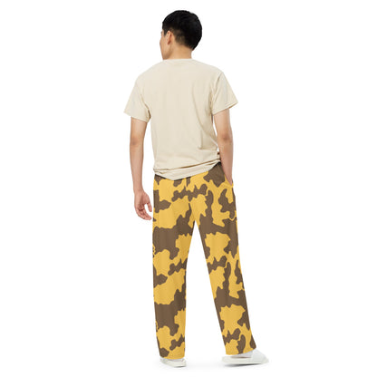 Yemeni Two Color Rock Desert CAMO unisex wide-leg pants - Unisex Wide-Leg Pants