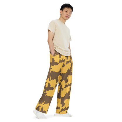 Yemeni Two Color Rock Desert CAMO unisex wide-leg pants - Unisex Wide-Leg Pants