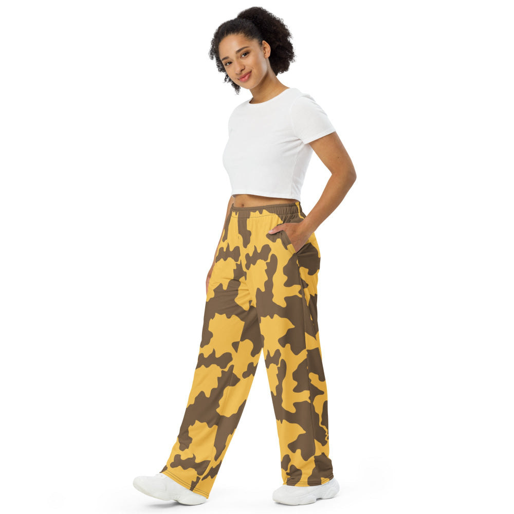 Yemeni Two Color Rock Desert CAMO unisex wide-leg pants - Unisex Wide-Leg Pants