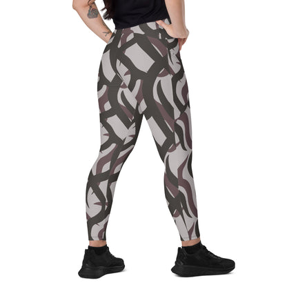 Zambian Wildlife Authority Ranger (ZAWA) Grey CAMO Leggings with pockets - 2XS - Womens With Pockets