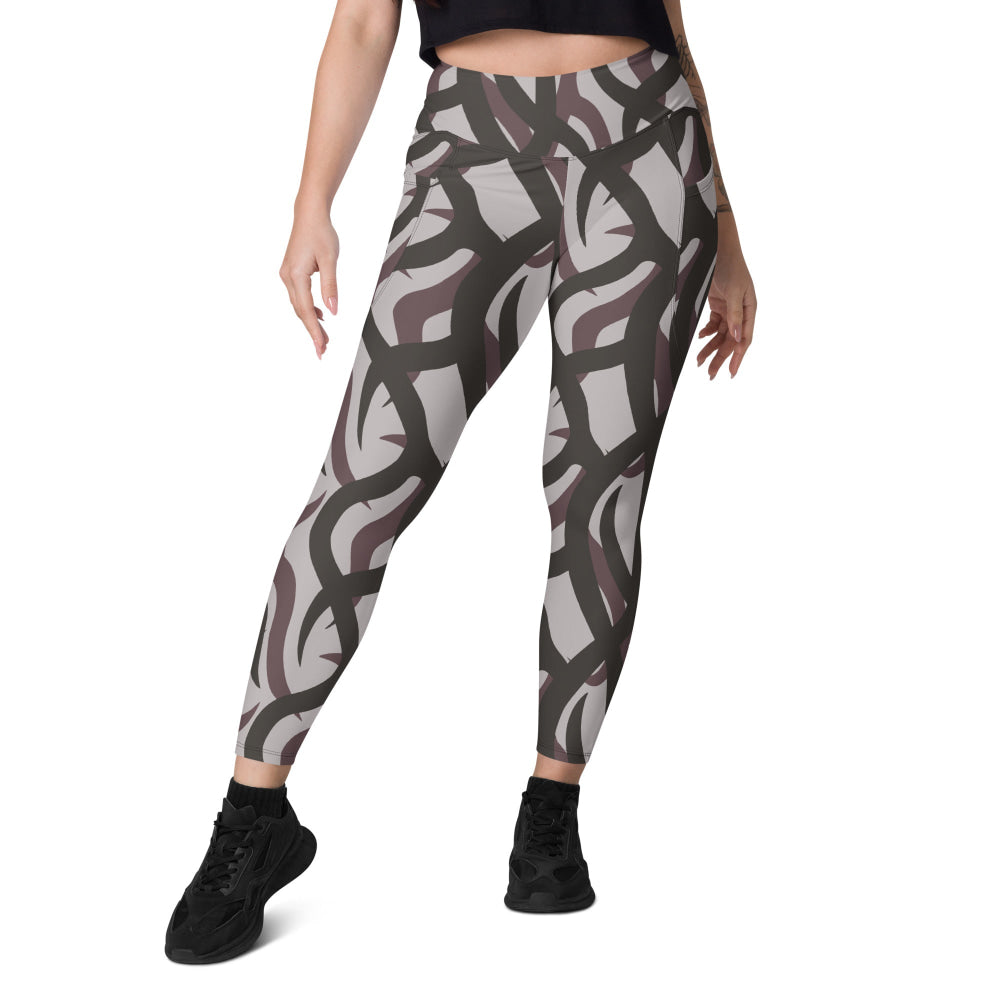 Zambian Wildlife Authority Ranger (ZAWA) Grey CAMO Leggings with pockets - Womens With Pockets