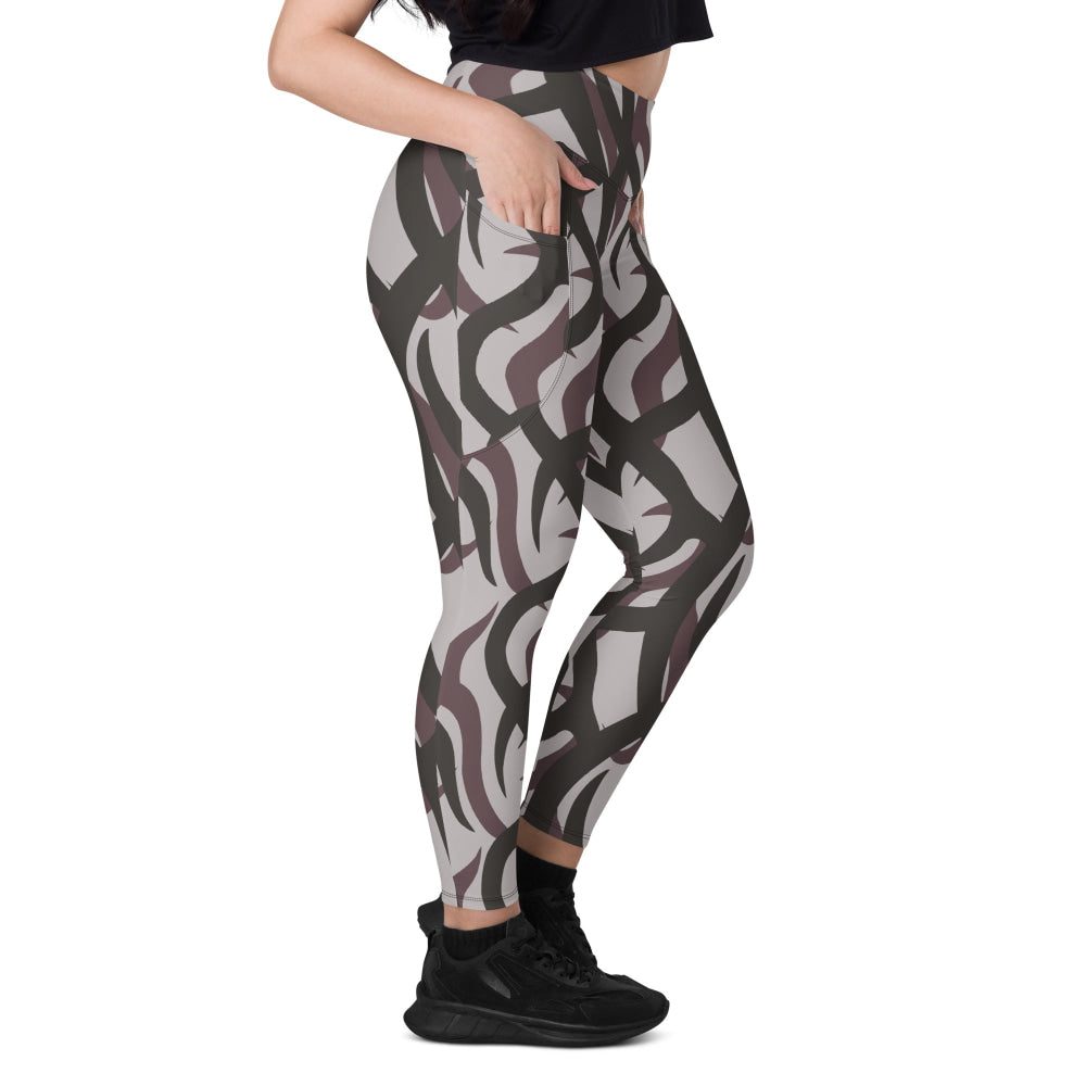 Zambian Wildlife Authority Ranger (ZAWA) Grey CAMO Leggings with pockets - Womens With Pockets