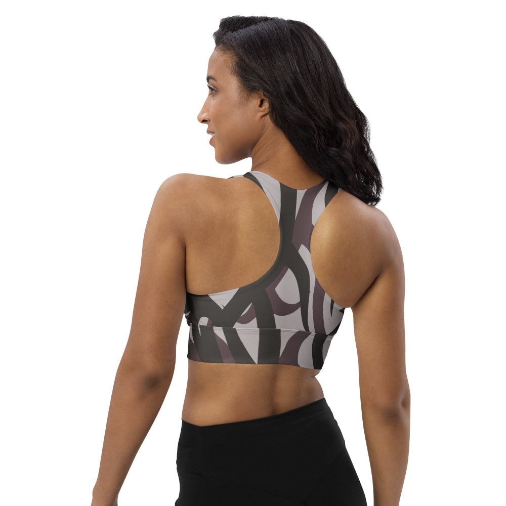 Zambian Wildlife Authority Ranger (ZAWA) Grey CAMO Longline sports bra - Womens Sports Bra