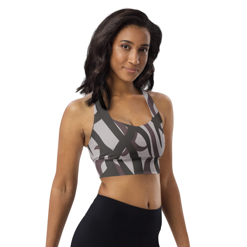 Zambian Wildlife Authority Ranger (ZAWA) Grey CAMO Longline sports bra - Womens Sports Bra