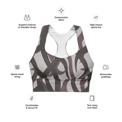 Zambian Wildlife Authority Ranger (ZAWA) Grey CAMO Longline sports bra - Womens Sports Bra