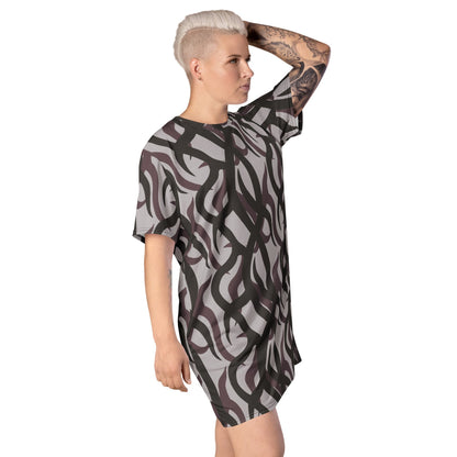 Zambian Wildlife Authority Ranger (ZAWA) Grey CAMO T-shirt dress - Womens T-Shirt Dress