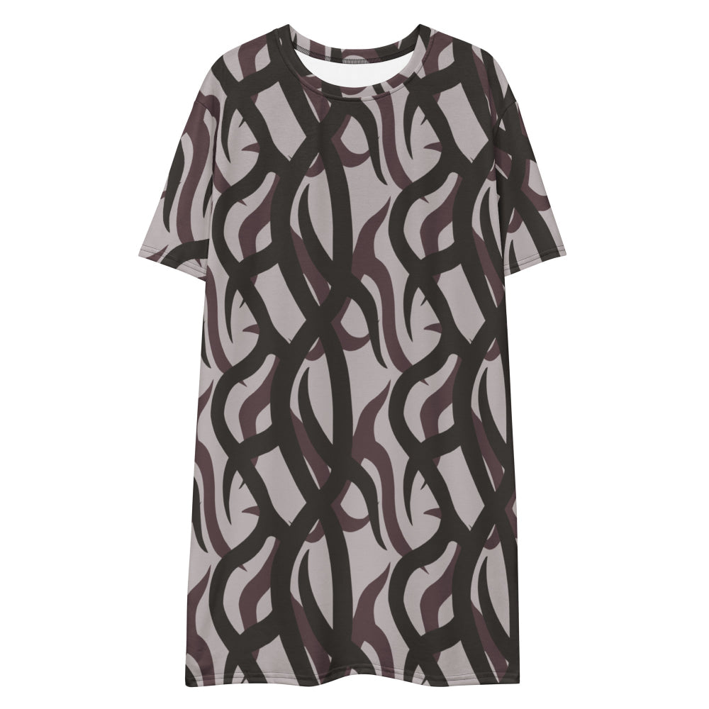 Zambian Wildlife Authority Ranger (ZAWA) Grey CAMO T-shirt dress - Womens T-Shirt Dress