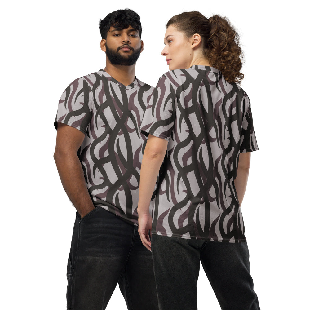 Zambian Wildlife Authority Ranger (ZAWA) Grey CAMO unisex sports jersey - 2XS - Unisex Sports Jersey