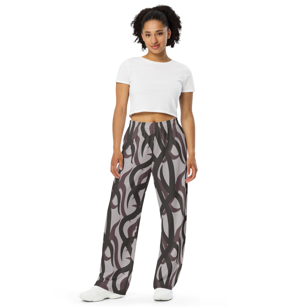 Zambian Wildlife Authority Ranger (ZAWA) Grey CAMO unisex wide-leg pants - Unisex Wide-Leg Pants