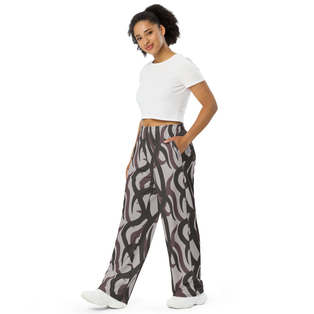 Zambian Wildlife Authority Ranger (ZAWA) Grey CAMO unisex wide-leg pants - Unisex Wide-Leg Pants