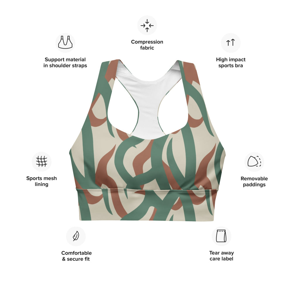 Zambian Wildlife Authority Ranger (ZAWA) CAMO Longline sports bra - Womens Sports Bra