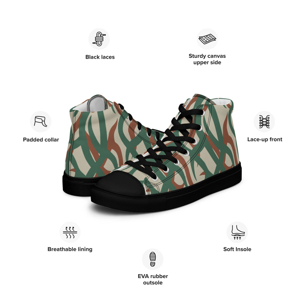 Zambian Wildlife Authority Ranger (ZAWA) CAMO Men’s high top canvas shoes - Mens High Top Canvas Shoes